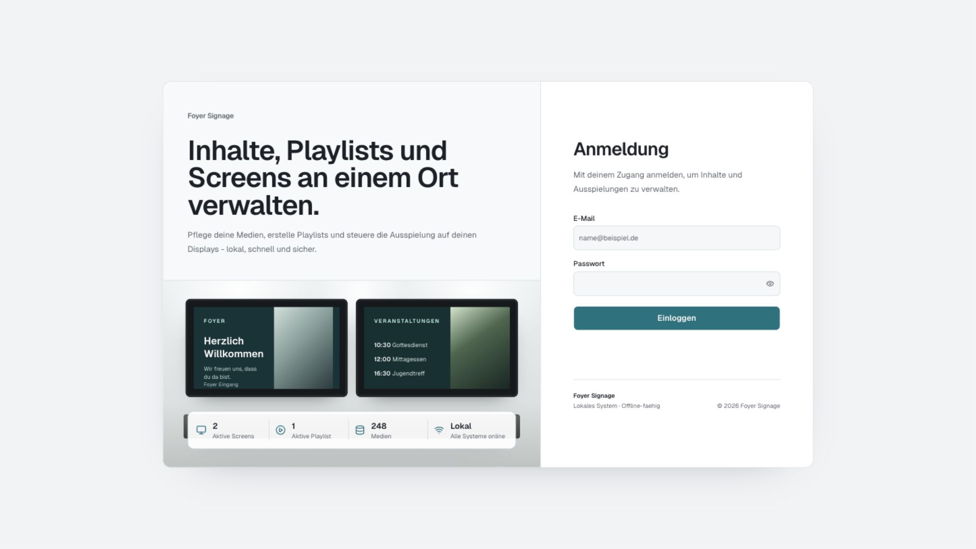 Foyer Signag – Ansicht 1